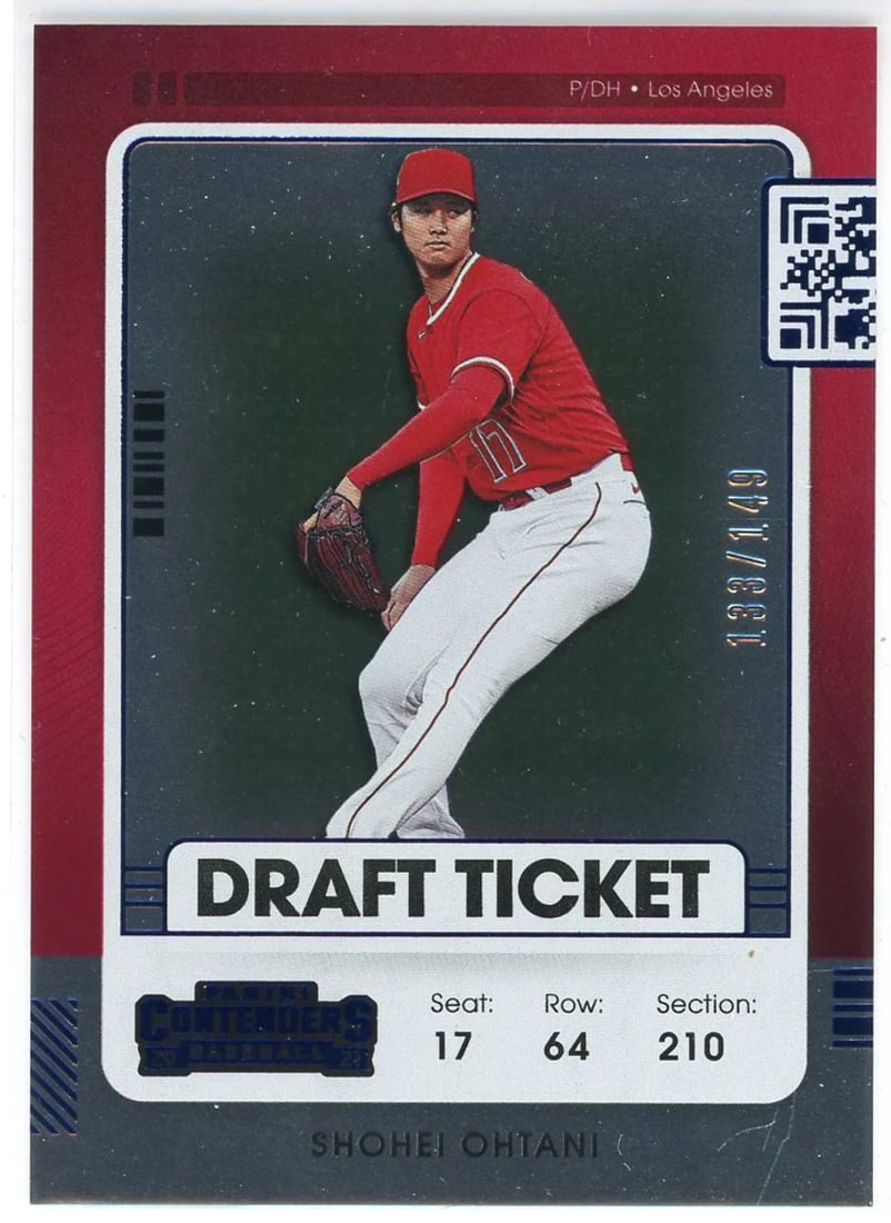 #100 Shohei Ohtani 2021 Panini Contenders Optic Season Ticket SIlver Card (1 of 2)