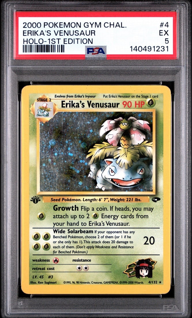 5 2000 POKEMON GYM CHALLENGE ERIKAS VENUSAUR #4 HOLO-1ST EDITION PSA (1 of 3)