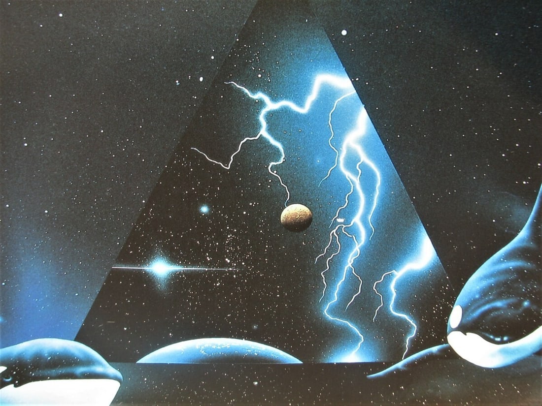 'Portal' Mixed Media Print Signed Rare Space Art - Michael David Ward - 2