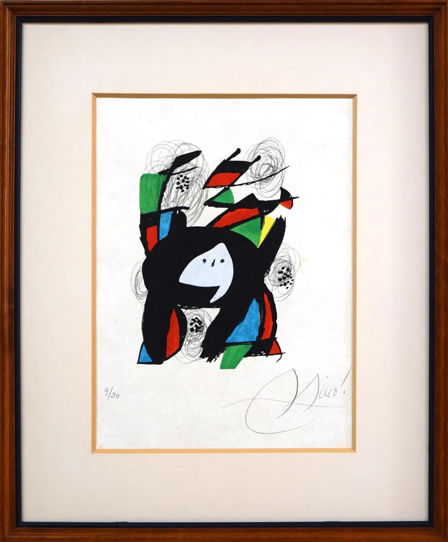 20 Joan Miro "P.8 from 'Acerbic Melody'" Lithograph Edition with autograph 9/ (1 of 9)