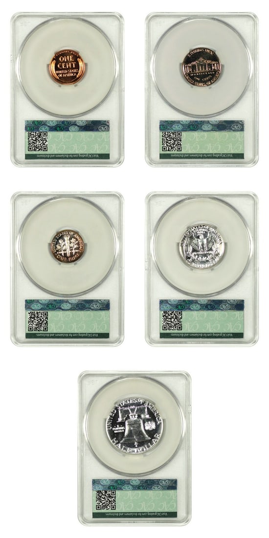 Proof Sets - 1958 Proof Set 1C-50C CACG PR65-66 - 2