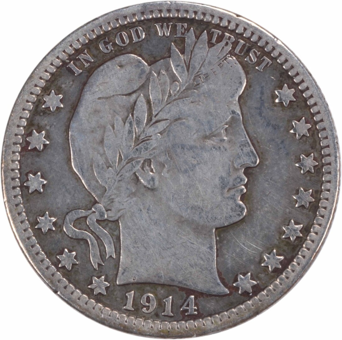 Uncertified 1914-S Barber Silver Quarter Choice F: Uncertified 1914-S Barber Silver Quarter Choice F This listing features Uncertified 1914-S Barber Silver Quarter Choice F. Item specifics are provided below. Item Specifics: Country Of Origin: United