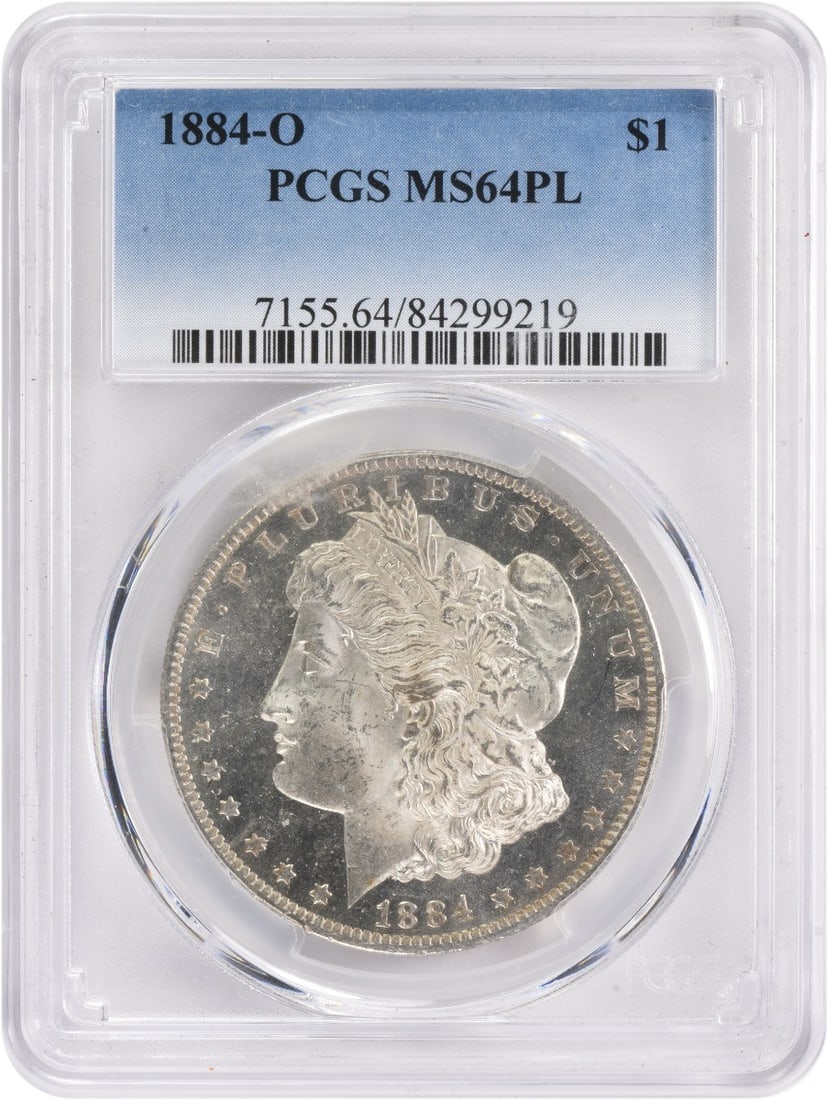 PCGS 1884-O Morgan Silver Dollar MS64PL (1 of 1)