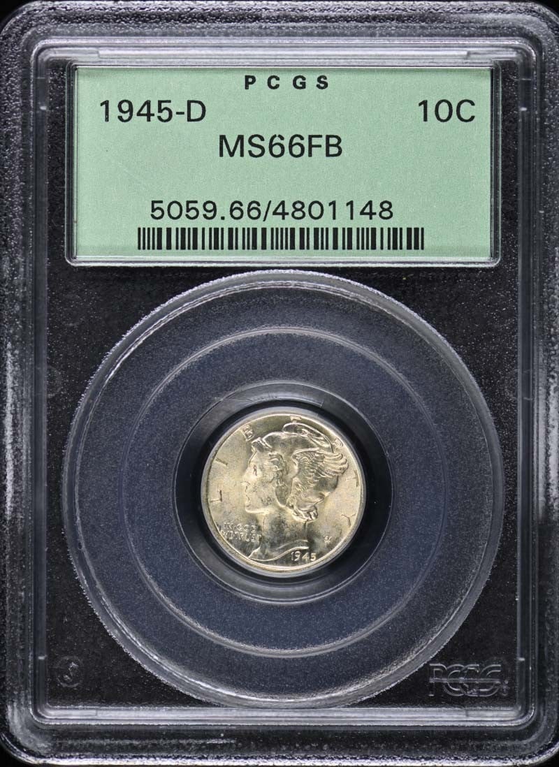 OGH 1945-D 10C Mercury Dime PCGS MS66FB (1 of 1)