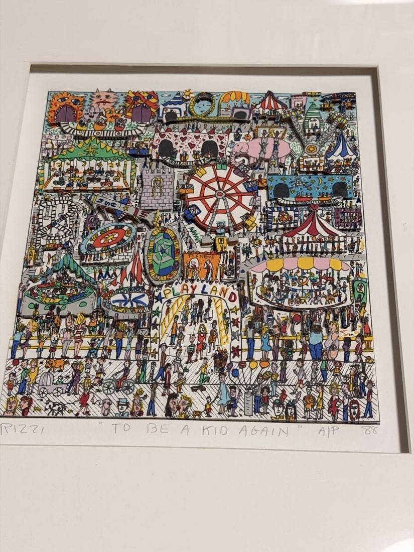 Hand-Signed and Framed - JAMES RIZZI "TO BE A KID AGAIN" 3D Silkscreen Edition (1 of 7)