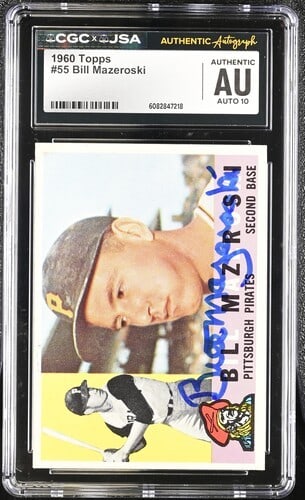 BA202275 1960 Topps Bill Mazeroski CGC x JSA Auth Signed/ Auto Baseball Card (1 of 2)