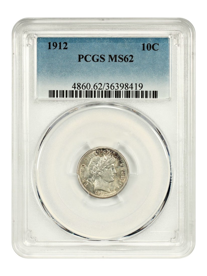 Barber Dime - 1912 10C PCGS MS62 (1 of 4)