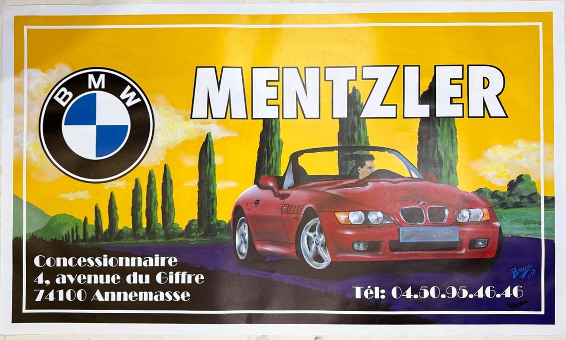 Poster Bmw Z3 Mentzler 1997 By Bruce Skilbeck Limited Edition 300 Hand Signed (1 of 1)