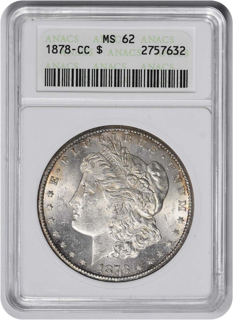 ANACS 1878-CC Morgan Silver Dollar MS62 (1 of 1)