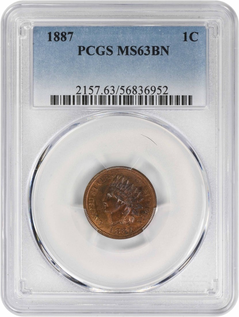 PCGS 1887 Indian Cent MS63BN (1 of 1)