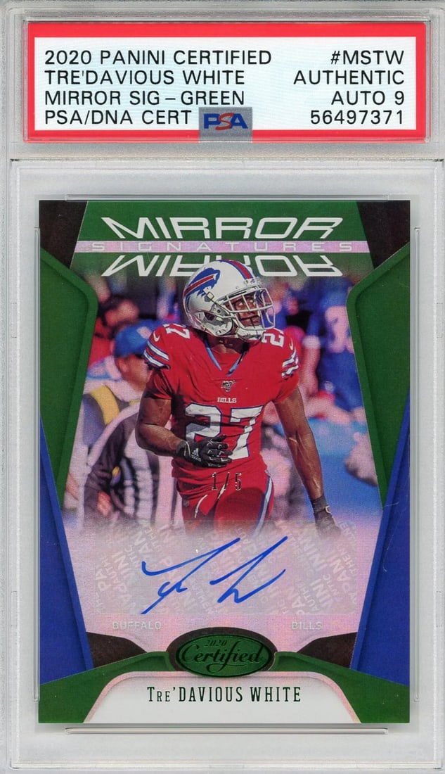 (PS Tre'Daviouos White Autographed 2020 Panini Certified Green Rookie Card #MSTW (1 of 2)