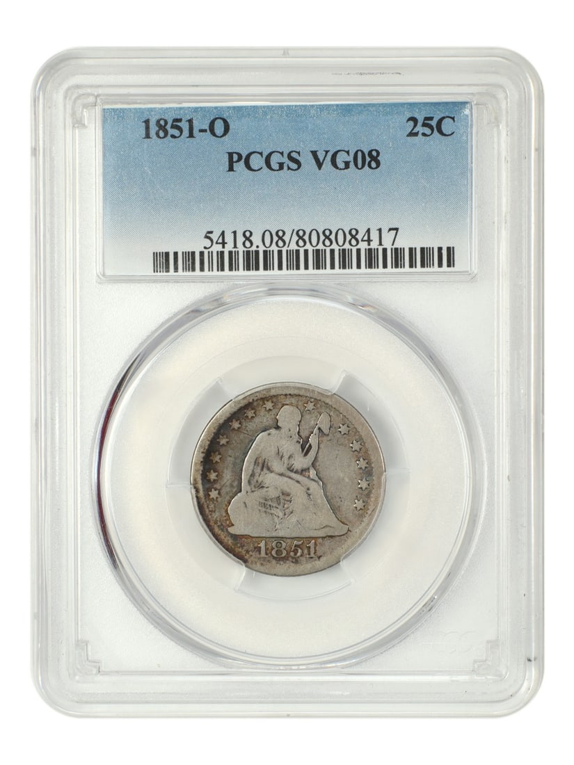 Liberty Seated Quarter - 1851-O 25C PCGS VG08 (1 of 4)