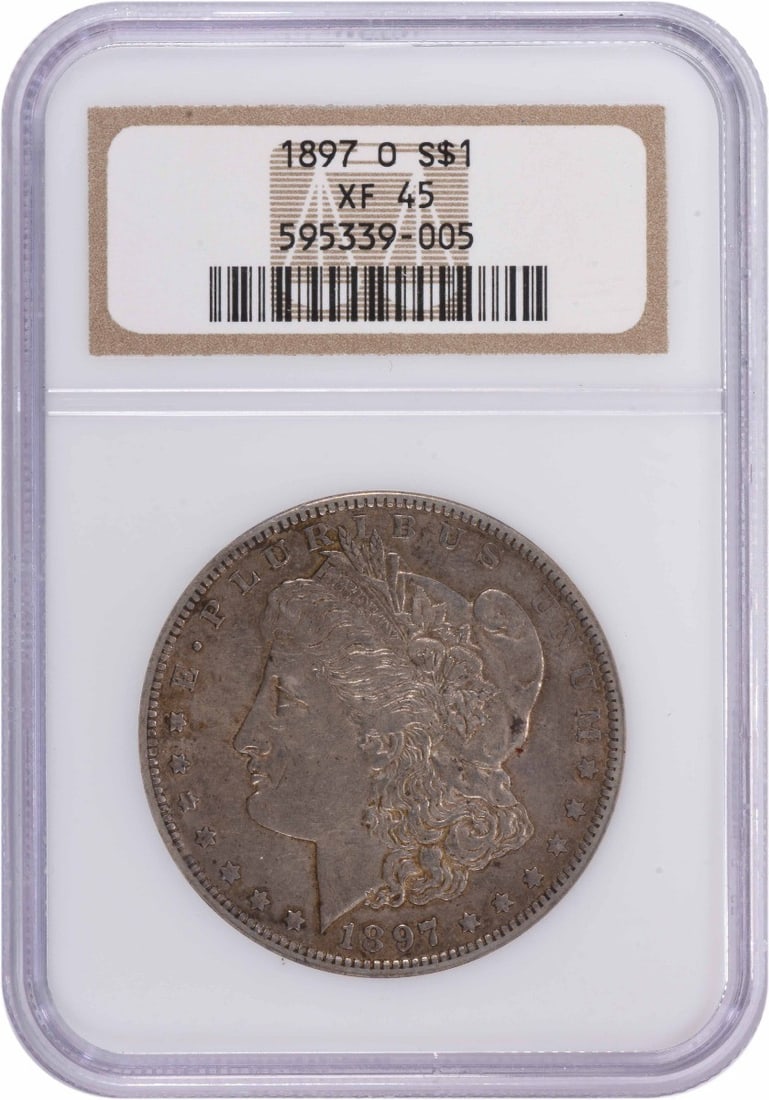 NGC 1897-O Morgan Silver Dollar EF45: NGC 1897-O Morgan Silver Dollar EF45 This listing features NGC 1897-O Morgan Silver Dollar EF45. Item specifics are provided below. Item Specifics: Country Of Origin: United States Certification: