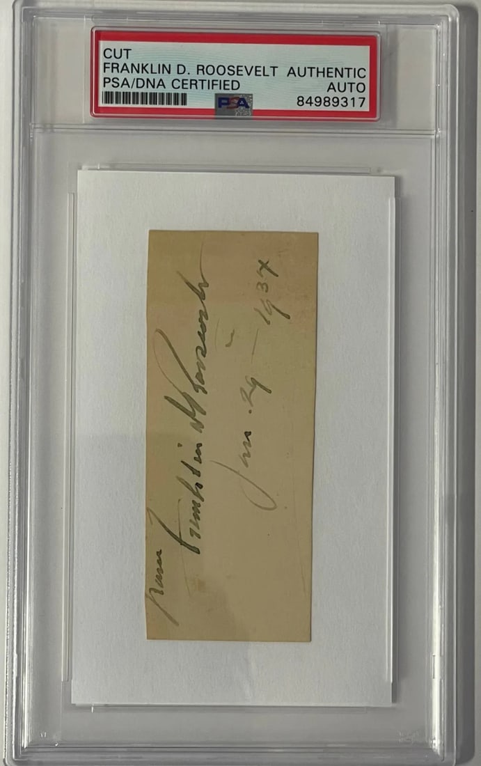 PSA Franklin D Roosevelt autographed Cut 32th President of the United States (1 of 1)
