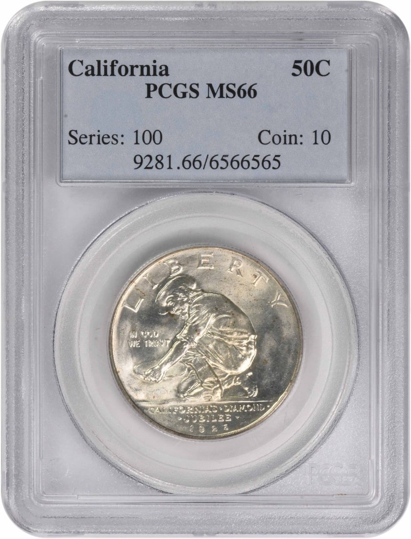 PCGS California Commemorative Silver Half Dollar 1925-S MS66 (1 of 3)