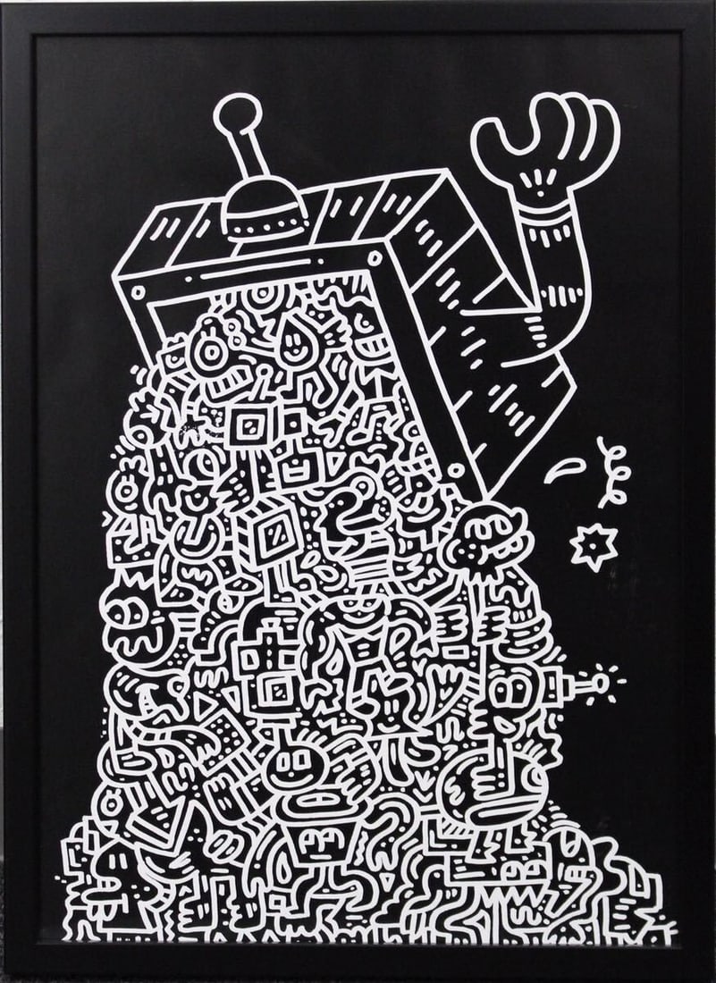 TV Vomit poster print MINT Framed - Mr Doodle (1 of 2)