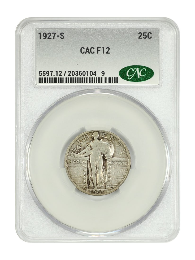 Key Date - 1927-S 25C CACG Fine 12 - Standing Liberty Quarter (1 of 4)