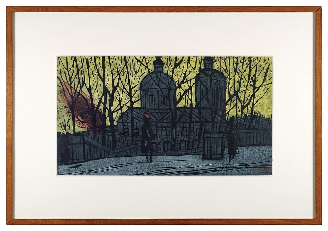 Framed Tadashige Ono "Early Spring in Moscow" Woodblock Print1964 Ed./ 30 Signed (1 of 1)