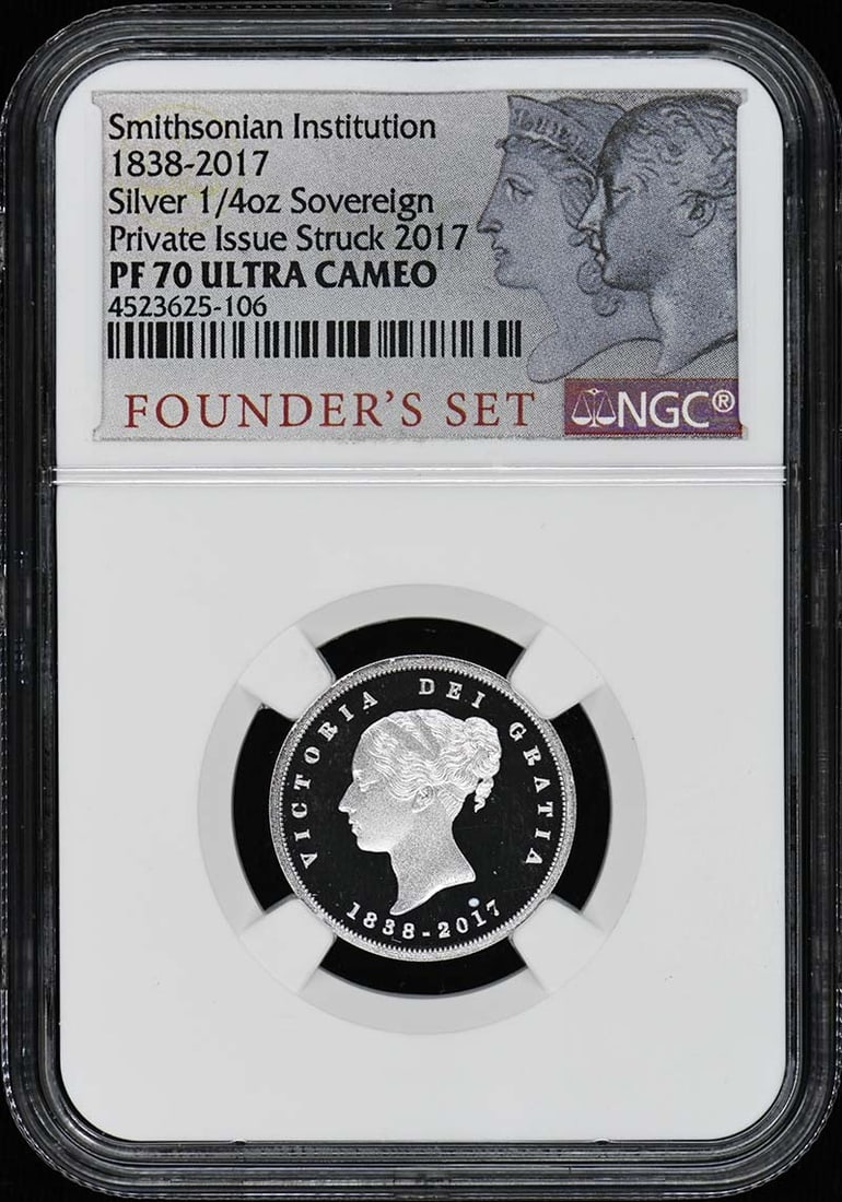 PRIVATE ISSUE SILVER NGC PR70DCAM - 2017 1/ 4oz 1838-2016 SILVER SOVEREIGN: PRIVATE ISSUE SILVER NGC PR70DCAM - 2017 1/ 4oz 1838-2016 SILVER SOVEREIGN This listing features PRIVATE ISSUE SILVER NGC PR70DCAM - 2017 1/ 4oz 1838-2016 SILVER SOVEREIGN. Item specifics are provided