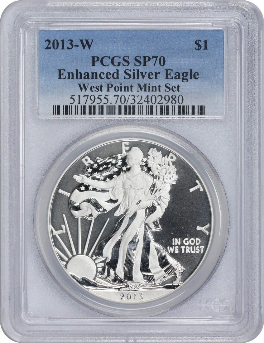 PCGS 2013-W American Silver Eagle Dollar West Point Mint Set Enhanced SP70 (1 of 1)