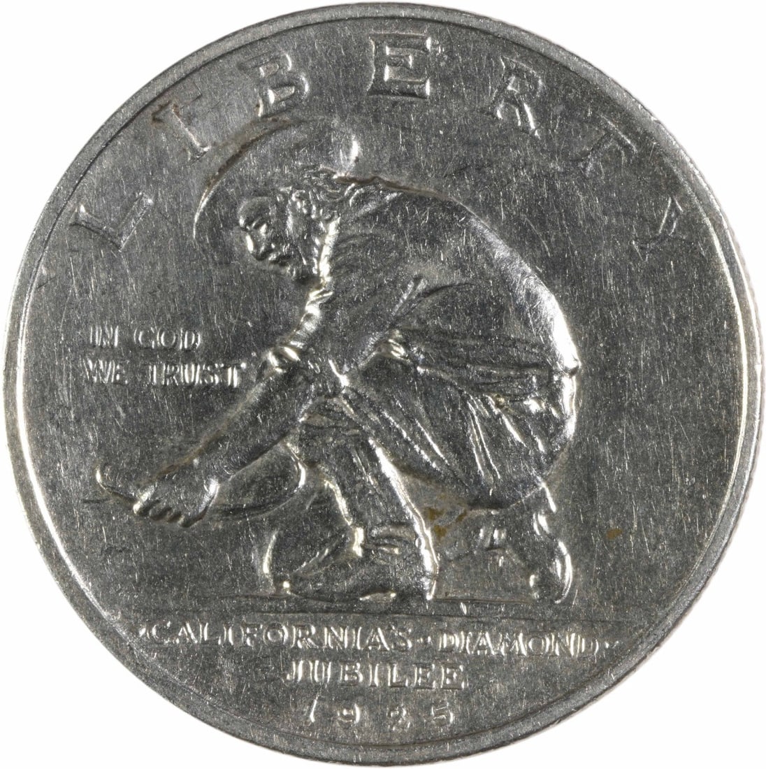 Uncertified California Commemorative Silver Half Dollar 1925-S AU (1 of 2)