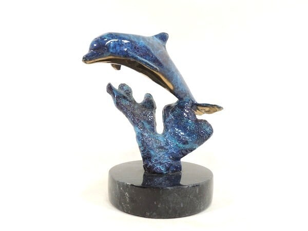 1993 Christian Lassen Bronze Sculpture "Dolphin" Signed Limited edition (1 of 9)