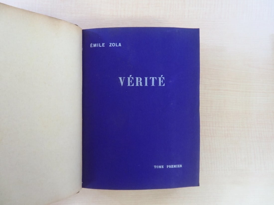 Paper Emile Zola's 'Verite' 1903 Limited Edition (30 Copies) 2 Volumes Handmade (1 of 10)