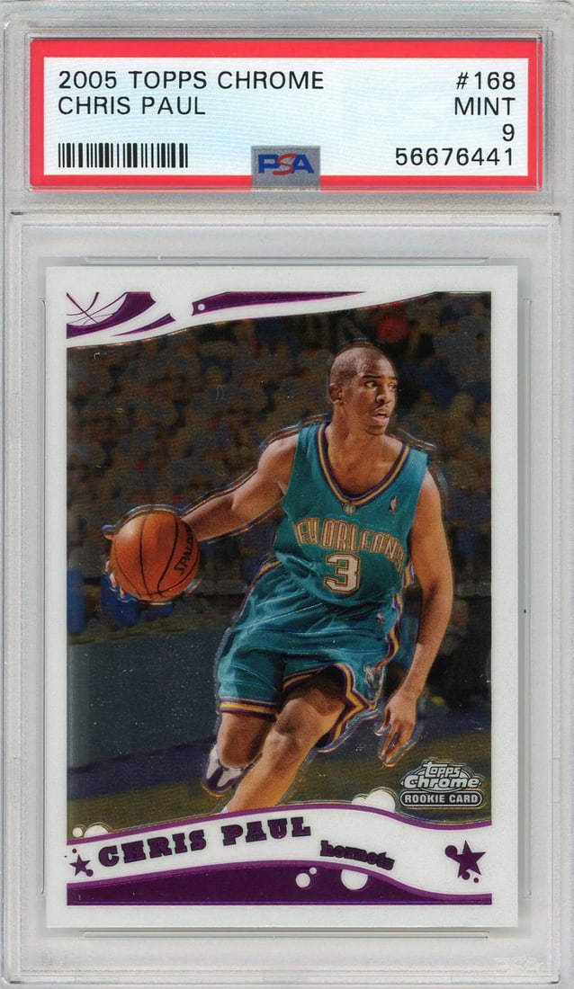 9) Chris Paul 2005 Topps Chrome Rookie Card #168 (PSA Mint (1 of 2)