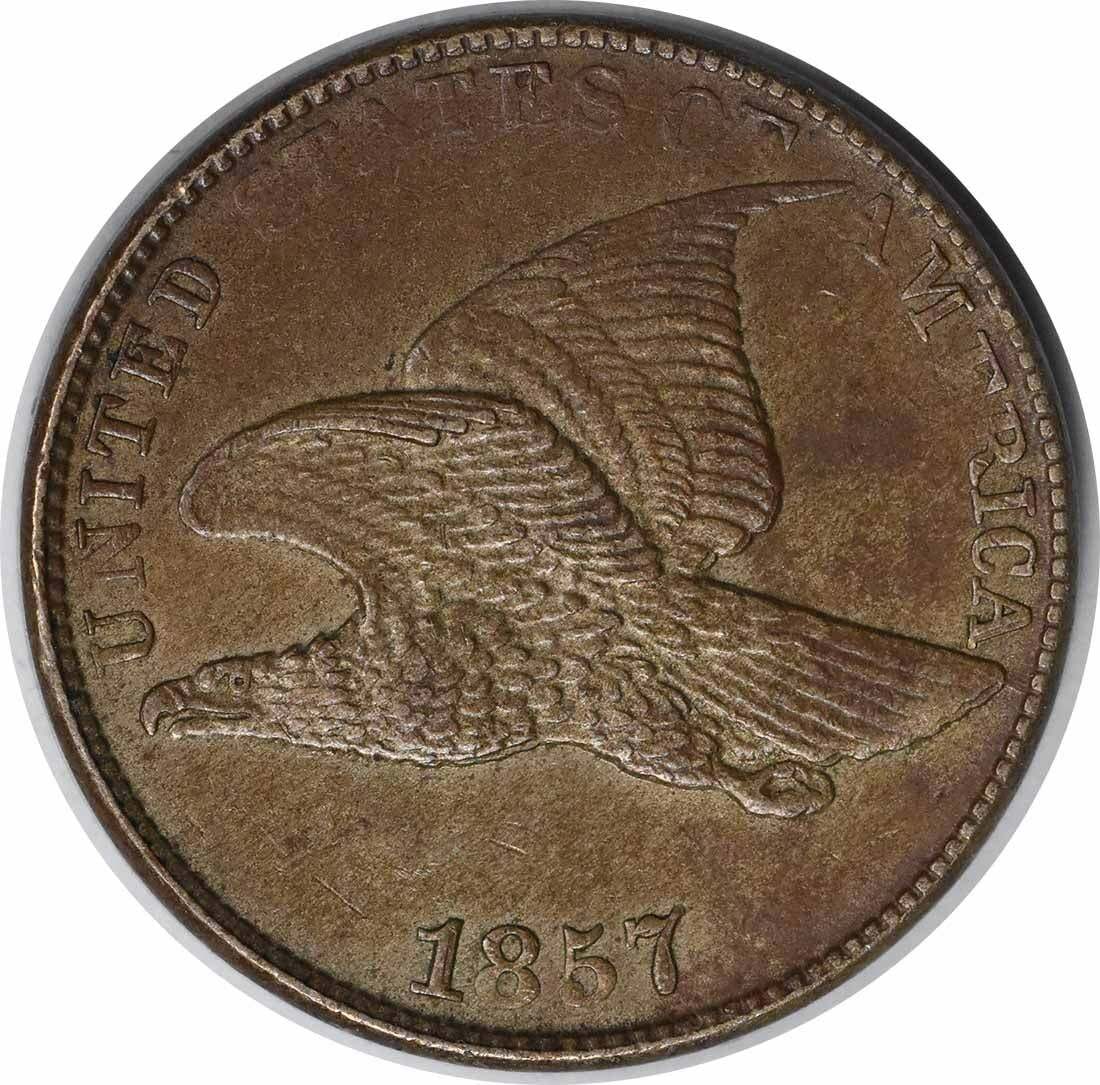 Uncertified 1857 Flying Eagle Cent AU Slider (1 of 2)