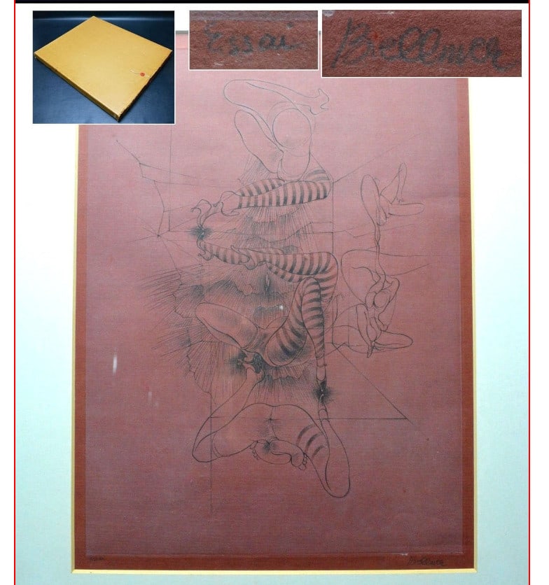 50cm Hans Bellmer copperplate print "Essai" Framed 61cm x: 50cm Hans Bellmer copperplate print "Essai" Framed 61cm x This listing features 50cm Hans Bellmer copperplate print "Essai" Framed 61cm x. Item specifics are provided below. Item Specifics: Artist:
