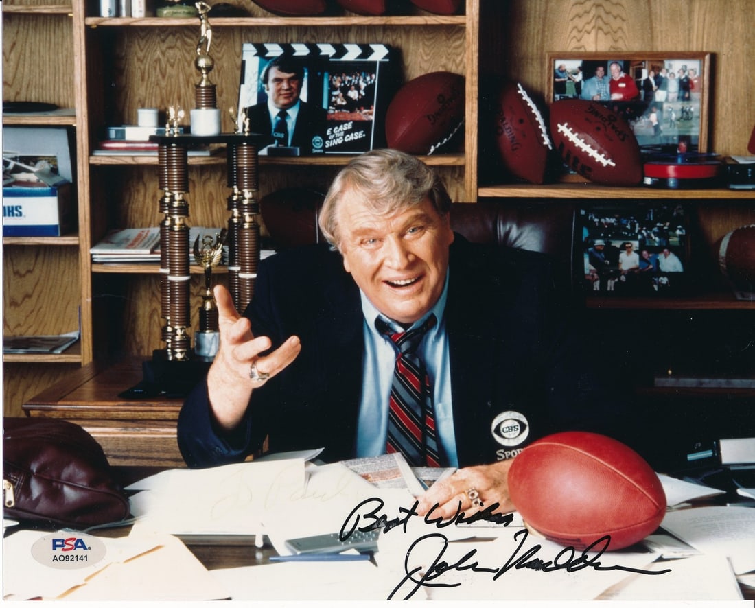 196005 John Madden HOF Oakland Raiders Signed/ Autographed 8x10 Photo PSA/ DNA (1 of 2)