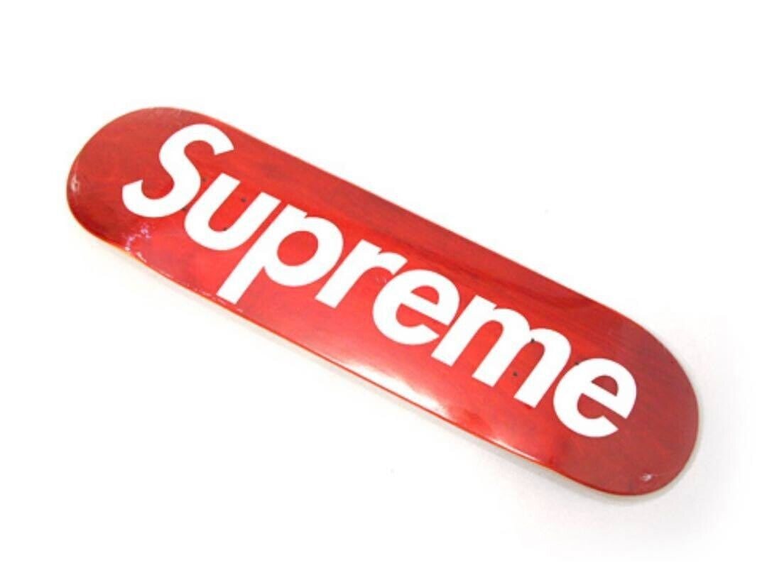 item 08aw supreme stained logo deck skateboard red new unused (1 of 6)