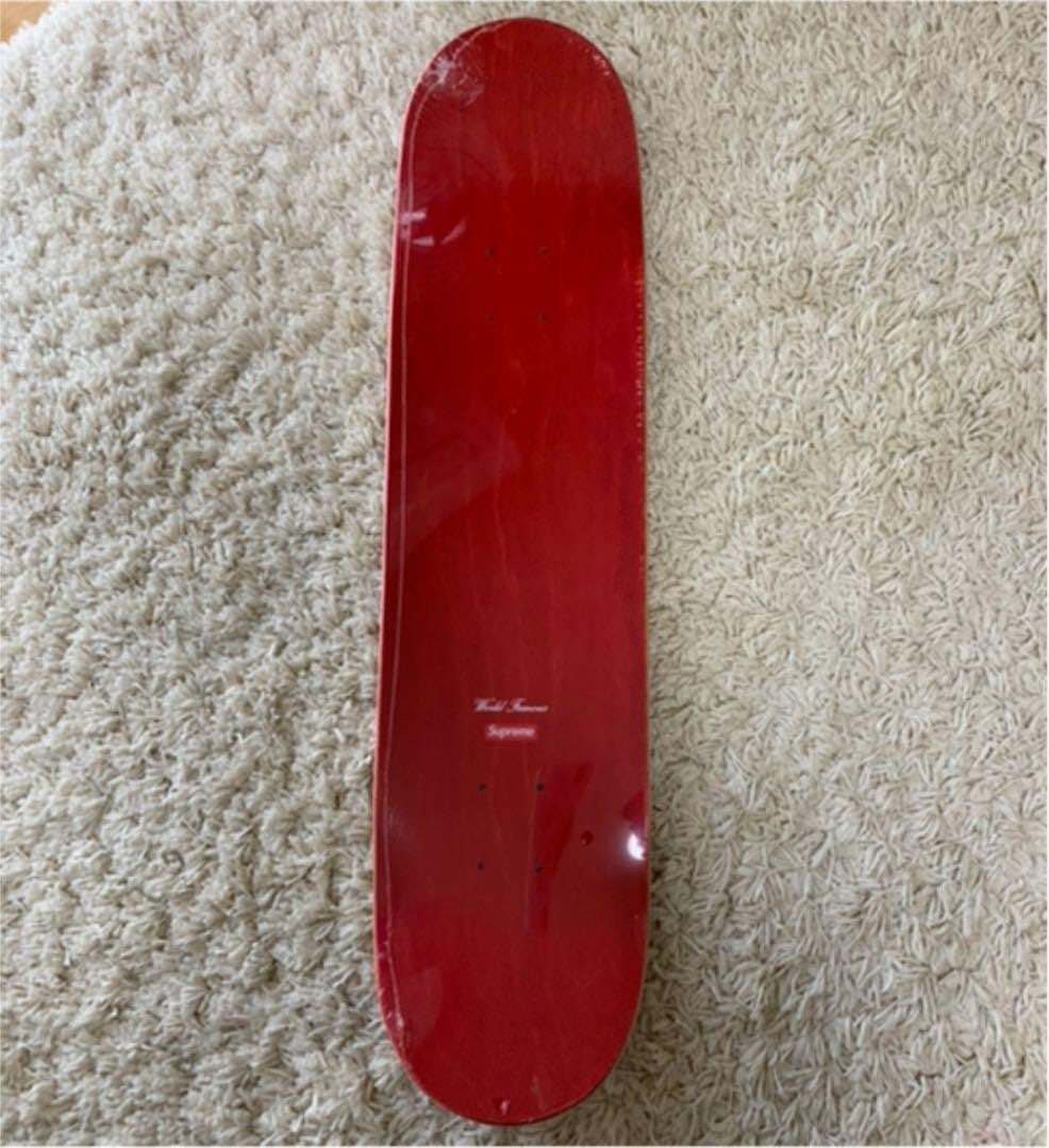 item 08aw supreme stained logo deck skateboard red new unused - 3