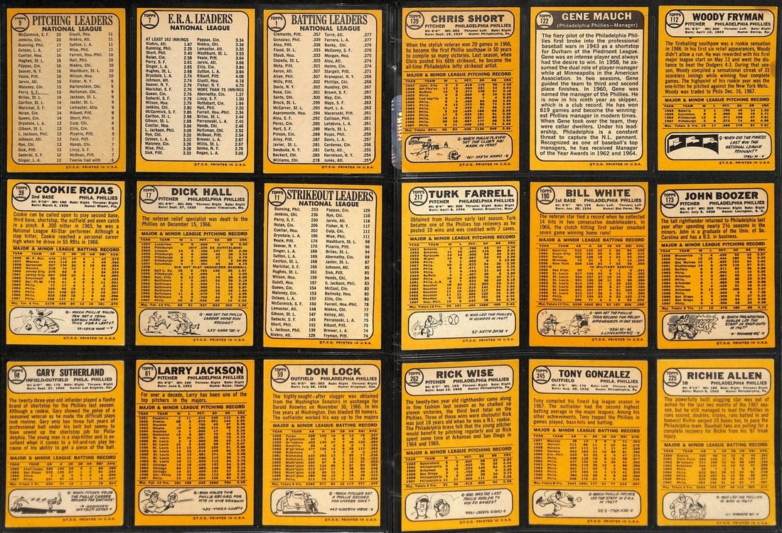 189416 1968 TOPPS Baseball Philadelphia Phillies Team Set 30 Cards Richie Allen - 2