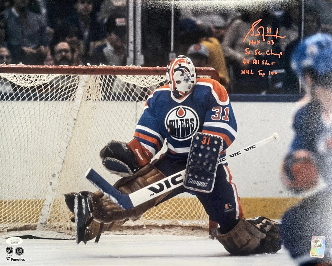 (JSA) Grant Fuhr Autographed Career Stats Edmonton Oilers 16x20 Photo: (JSA) Grant Fuhr Autographed Career Stats Edmonton Oilers 16x20 Photo This listing features (JSA) Grant Fuhr Autographed Career Stats Edmonton Oilers 16x20 Photo. Item specifics are provided below. 