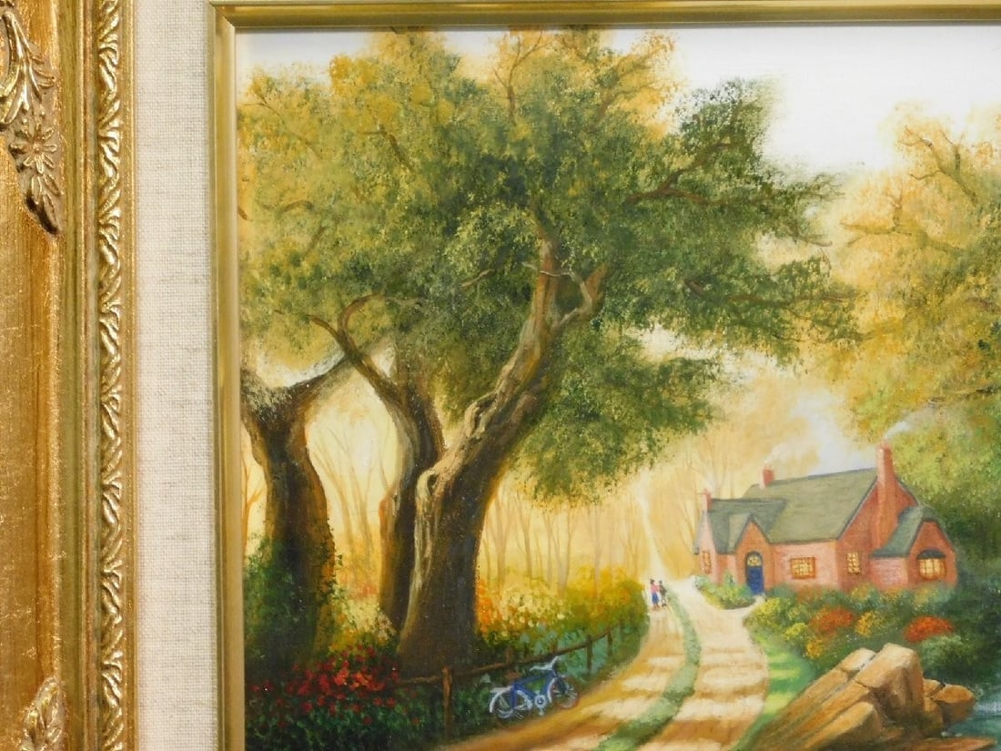 Landscape Alain Bonnec French Oil Painting F3 "Cottage Path" 2000 Signed - 3