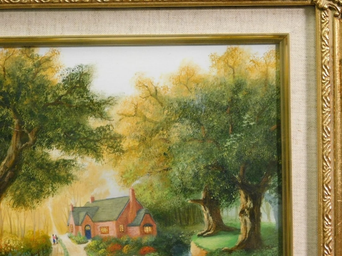 Landscape Alain Bonnec French Oil Painting F3 "Cottage Path" 2000 Signed - 5