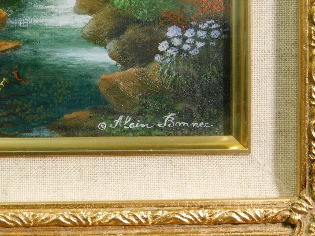 Landscape Alain Bonnec French Oil Painting F3 "Cottage Path" 2000 Signed - 8