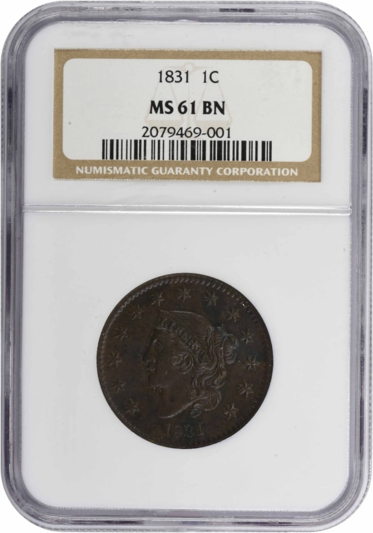 NGC 1831 Large Cent Large Letters MS61BN (1 of 3)
