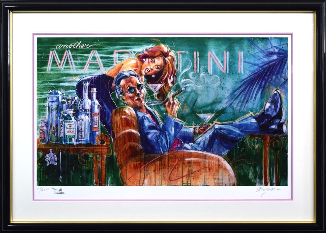 Another Martini Original Serigraph Framed Numbered - Michael Bryan (1 of 10)