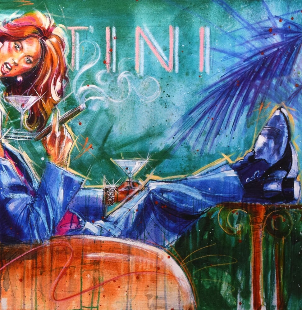 Another Martini Original Serigraph Framed Numbered - Michael Bryan - 5