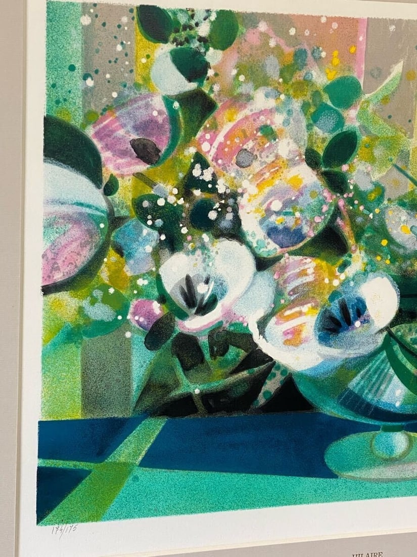Framed Camille Hilaire Original Lithograph Still Life with Flowers Hand-Signed - 4