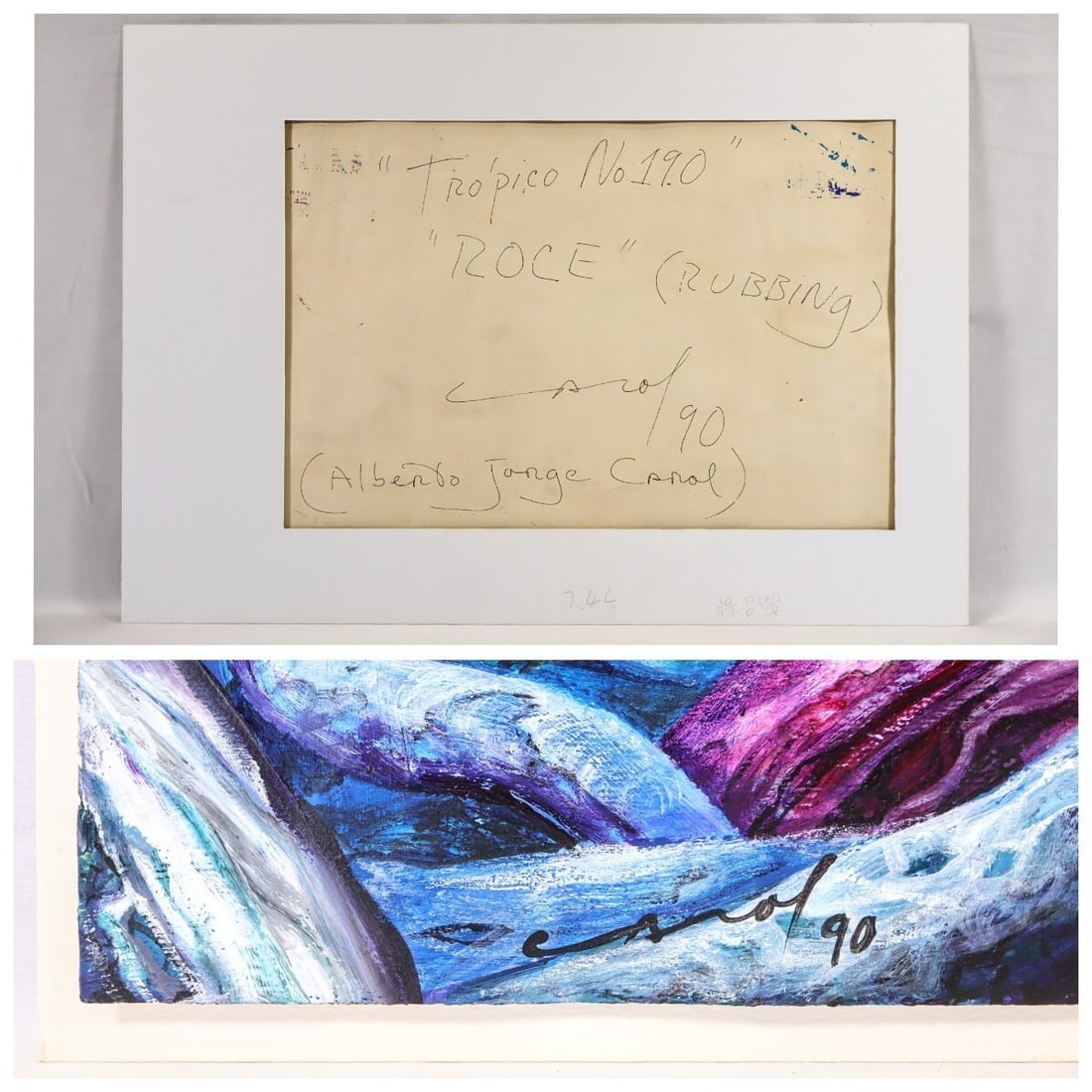 Signed Alberto Jorge Carol 1990 Original Acrylic Painting "Tropico No.190 ROCE" - 10