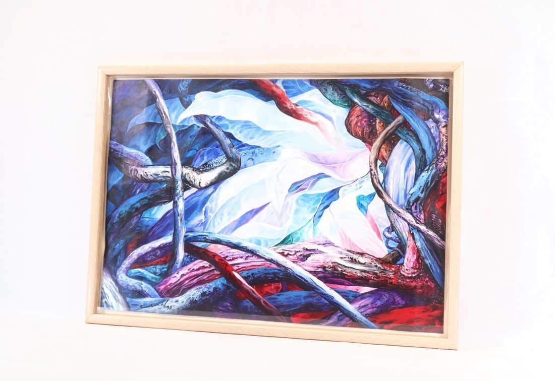 Signed Alberto Jorge Carol 1990 Original Acrylic Painting "Tropico No.190 ROCE" - 3