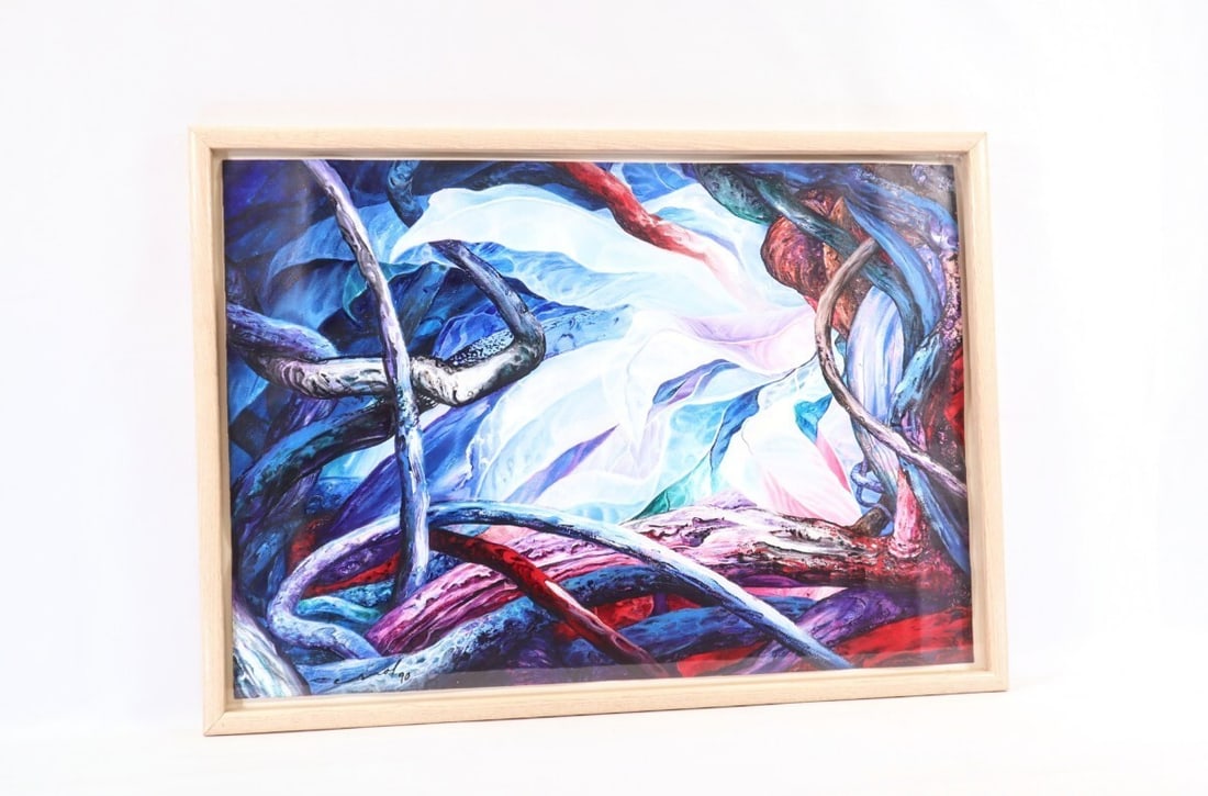 Signed Alberto Jorge Carol 1990 Original Acrylic Painting "Tropico No.190 ROCE" - 4