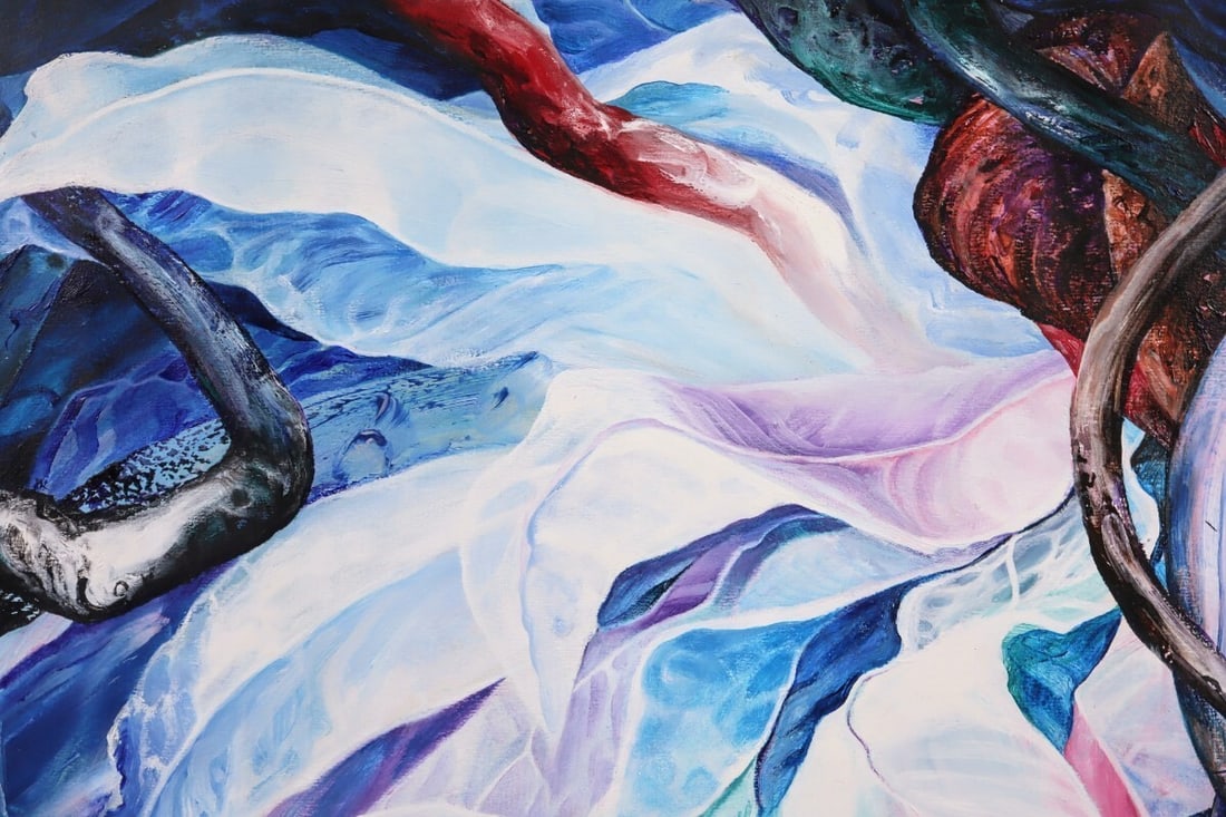 Signed Alberto Jorge Carol 1990 Original Acrylic Painting "Tropico No.190 ROCE" - 5