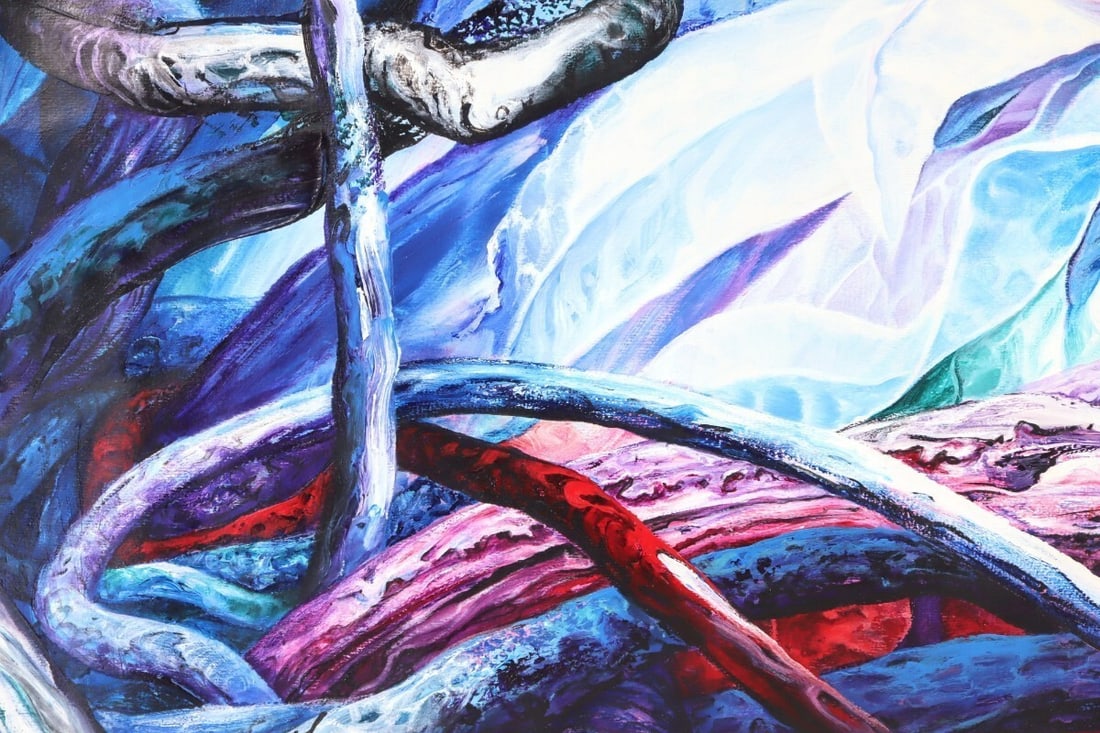 Signed Alberto Jorge Carol 1990 Original Acrylic Painting "Tropico No.190 ROCE" - 8