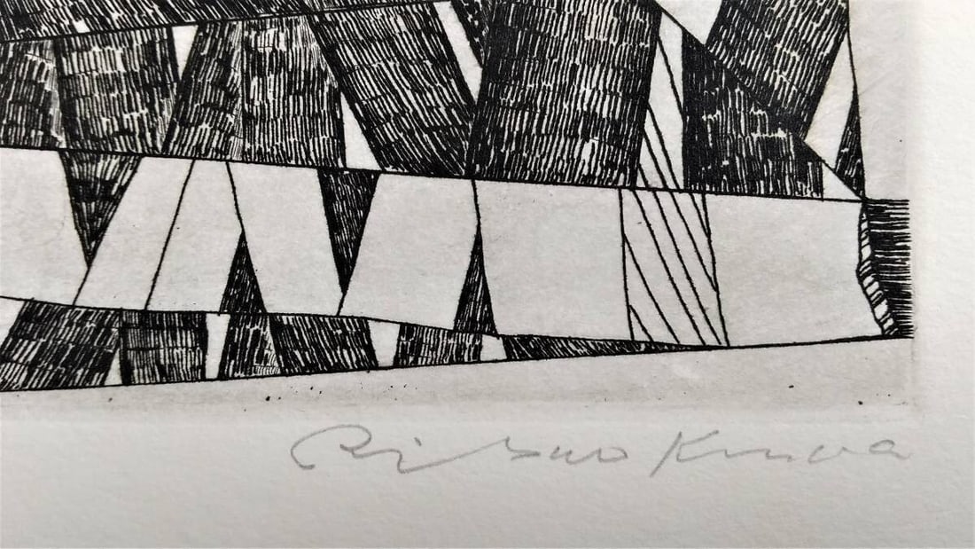 1978 Risaburo Kimura Signed Original Etching Print Letter for NEW YORK Framed - 6