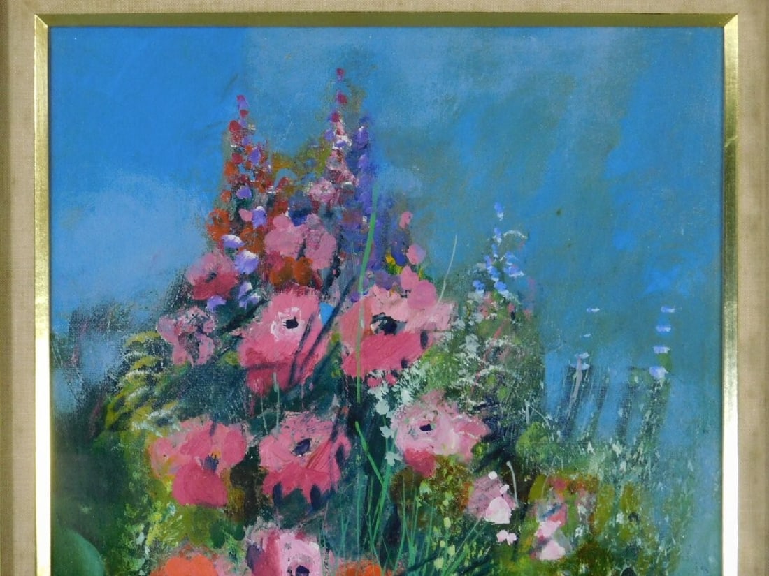 life Monique Journod Frence Original Painting Oil on Canvas Signed Framed Still - 2