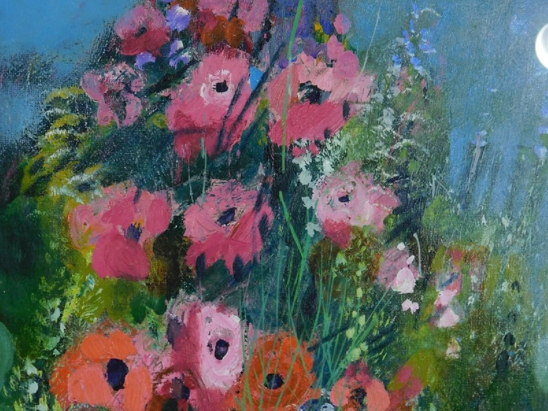 life Monique Journod Frence Original Painting Oil on Canvas Signed Framed Still - 4